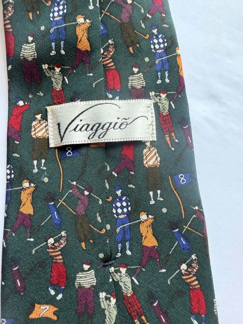 Viaggio Golf Novelty Print Silk Necktie